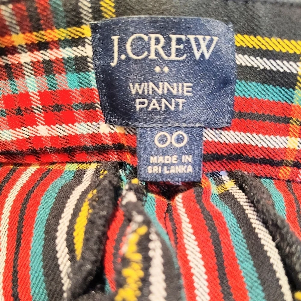 J. Crew Multicolor Plaid Winnie Pants 95% Cotton
